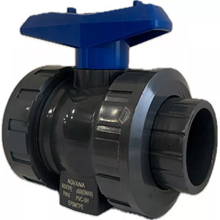 Шаровой кран муфт.под клей d110 мм. EPDM. НПВХ (PVC-UH) PN16, AGVANA