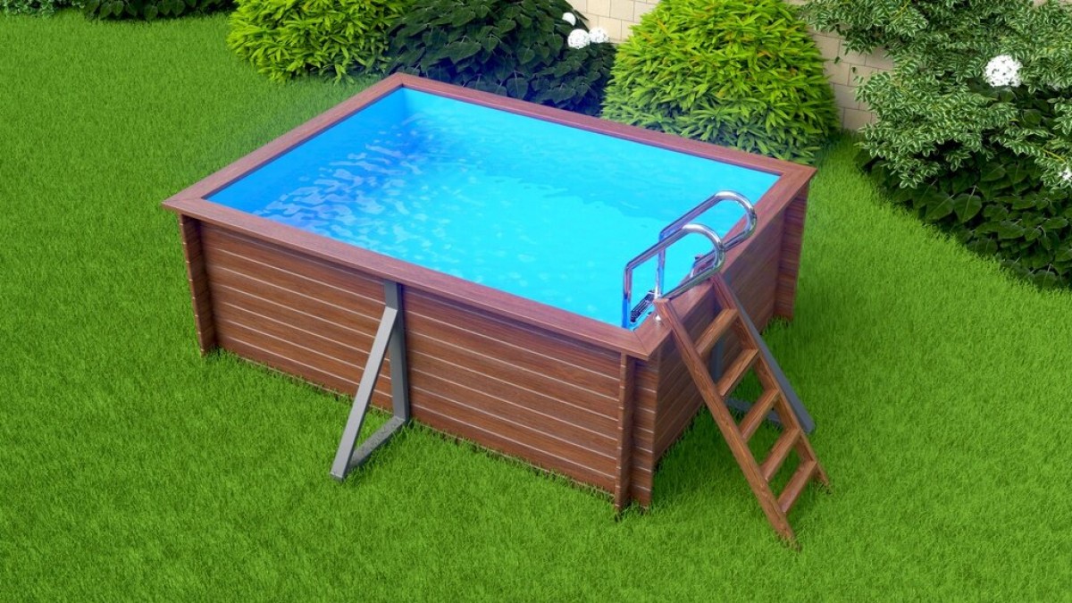Деревянный сборный бассейн "Кая" 370 х 250 х 145 см от Кристалл глубиной 145 см, прямоугольник морозоустойчивый