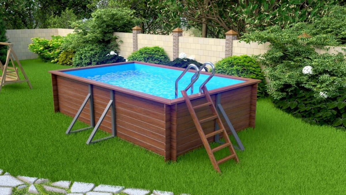 Деревянный сборный бассейн "Китой" 500 х 300 х 115 см от Кристалл глубиной 115 см, прямоугольник морозоустойчивый