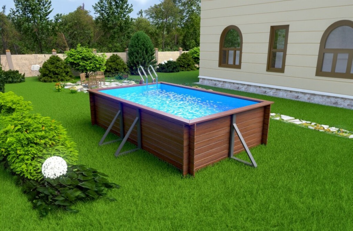 Деревянный сборный бассейн "Китой" 500 х 300 х 115 см от Кристалл глубиной 115 см, прямоугольник морозоустойчивый