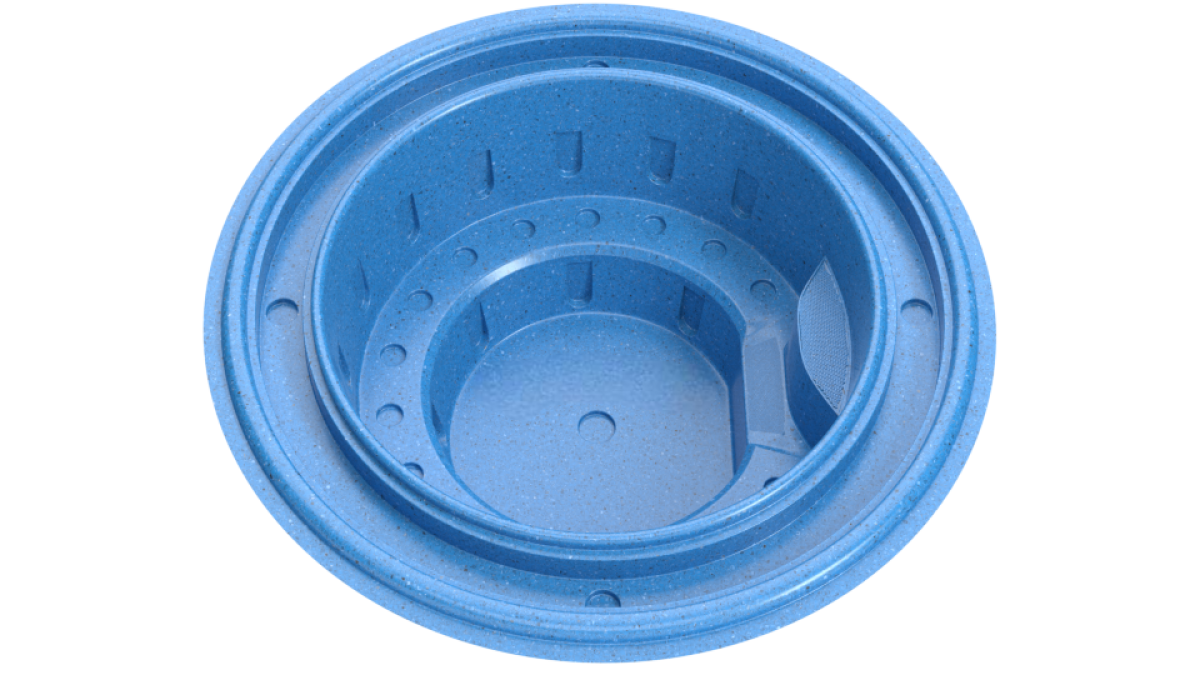 Композитный гидромассажный переливной SPA-бассейн "Rome" 300 х 300 х 120 см  глубиной 120 см, круглый морозоустойчивый