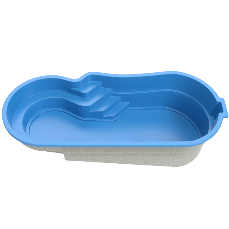 Композитный бассейн "Royal" 800 х 350  см  глубиной 101х165 см, овал морозоустойчивый