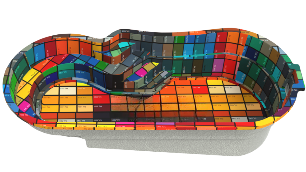 Композитный бассейн "Royal" 800 х 350  см  глубиной 101х165 см, овал морозоустойчивый