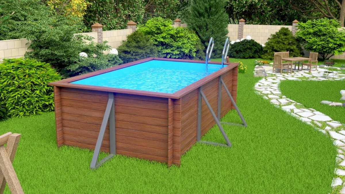 Деревянный сборный бассейн "Витим" 460 х 250 х 145 см от Кристалл глубиной 145 см, прямоугольник морозоустойчивый