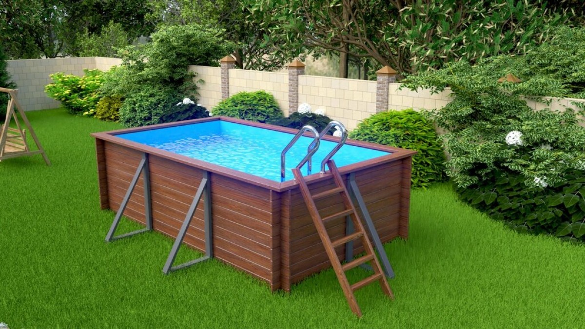 Деревянный сборный бассейн "Витим" 460 х 250 х 145 см от Кристалл глубиной 145 см, прямоугольник морозоустойчивый