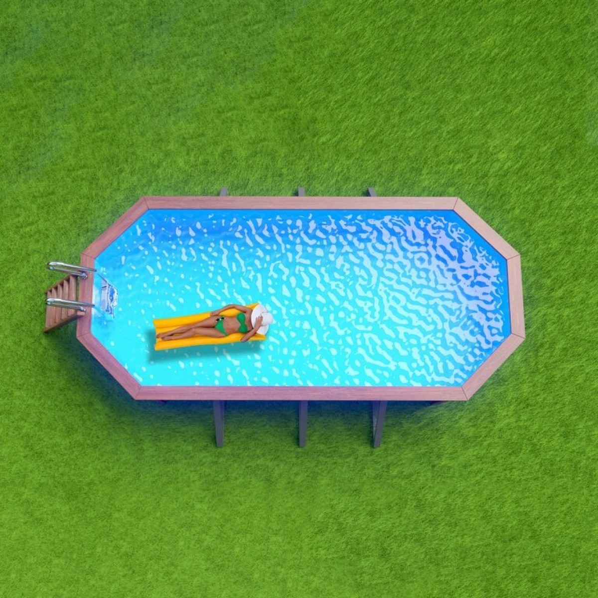 Деревянный сборный бассейн "Ангара" 600 х 250 х 115 см от Кристалл глубиной 115 см, овальный морозоустойчивый