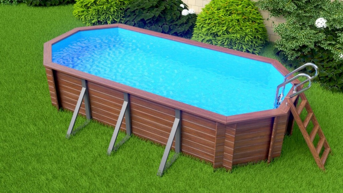 Деревянный сборный бассейн "Ангара" 600 х 250 х 115 см от Кристалл глубиной 115 см, овальный морозоустойчивый