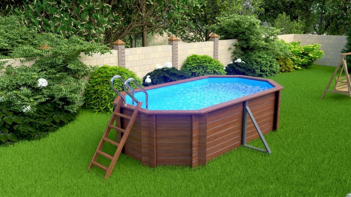 Деревянный сборный бассейн "Баргузин" 500 х 250 х 145 см от Кристалл глубиной 145 см, овальный морозоустойчивый