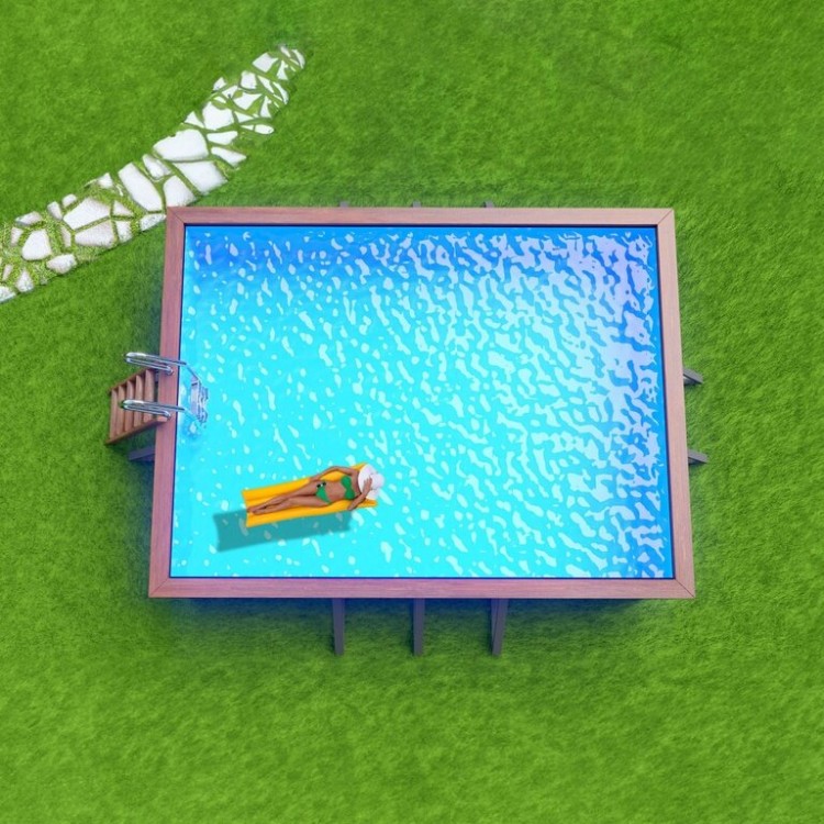 Деревянный сборный бассейн "Илим" 540 х 400 х 115 см от Кристалл глубиной 115 см, прямоугольник морозоустойчивый