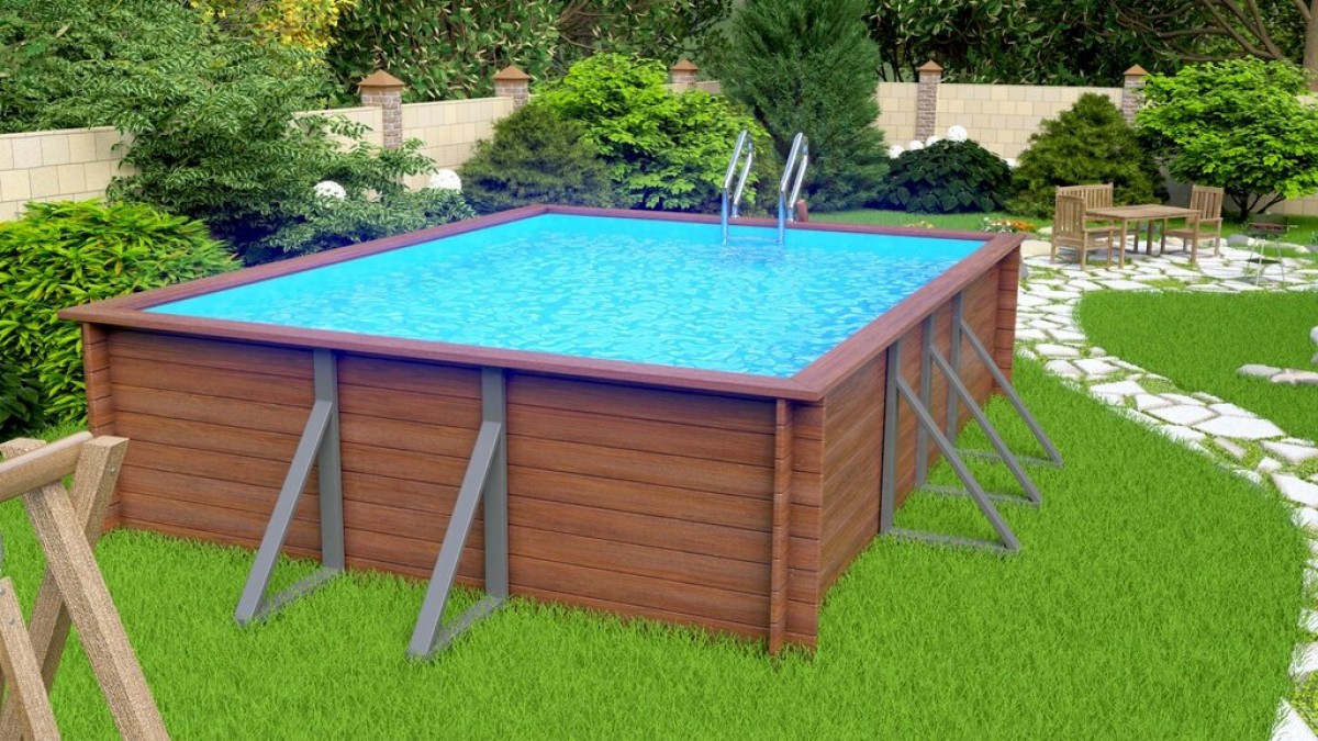 Деревянный сборный бассейн "Илим" 540 х 400 х 145 см от Кристалл глубиной 145 см, прямоугольник морозоустойчивый