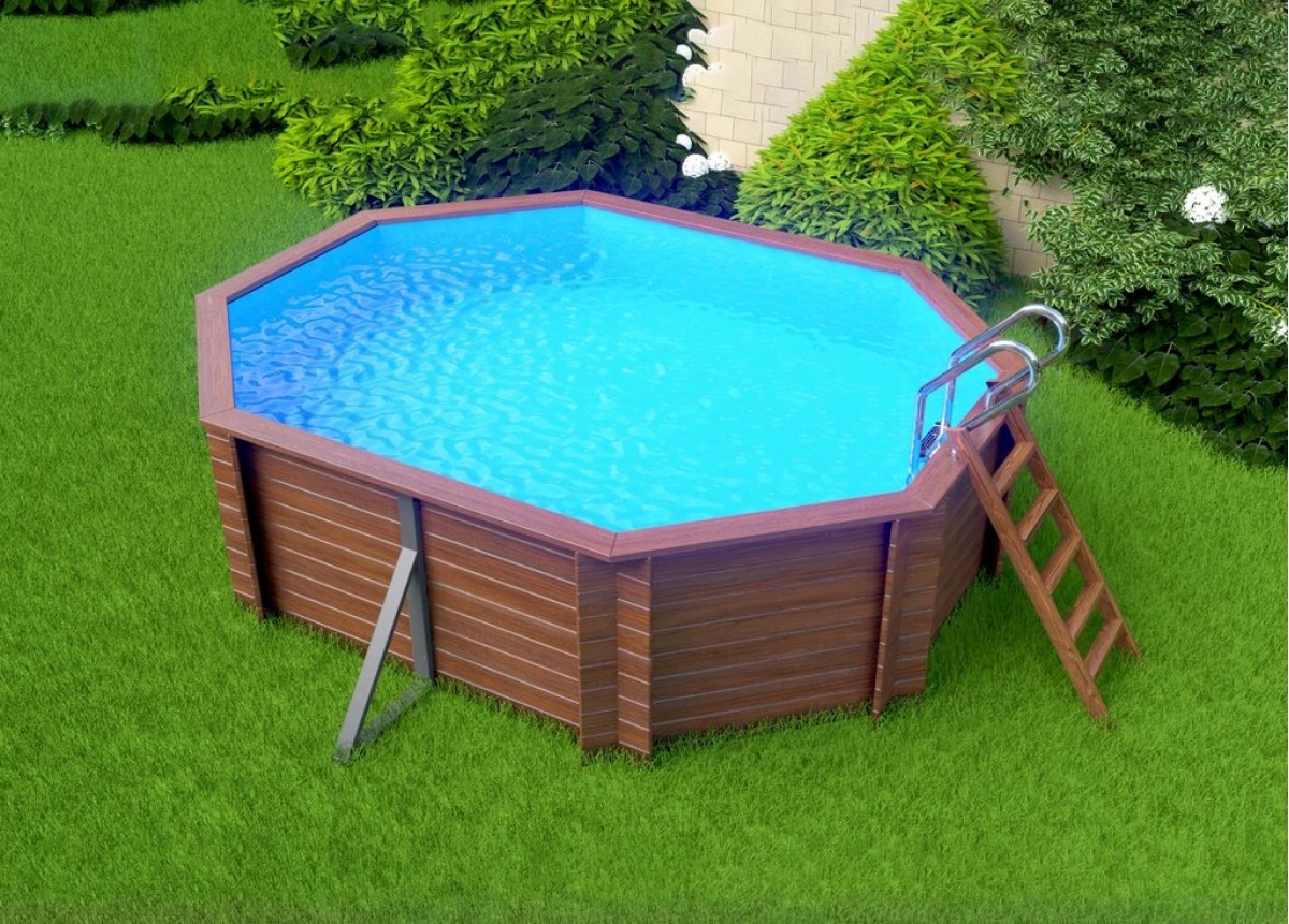 Деревянный сборный бассейн "Киренга" 465 х 370 х 115 см от Кристалл глубиной 115 см, овальный морозоустойчивый