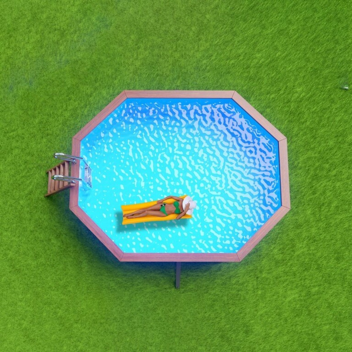 Деревянный сборный бассейн "Киренга" 465 х 370 х 115 см от Кристалл глубиной 115 см, овальный морозоустойчивый