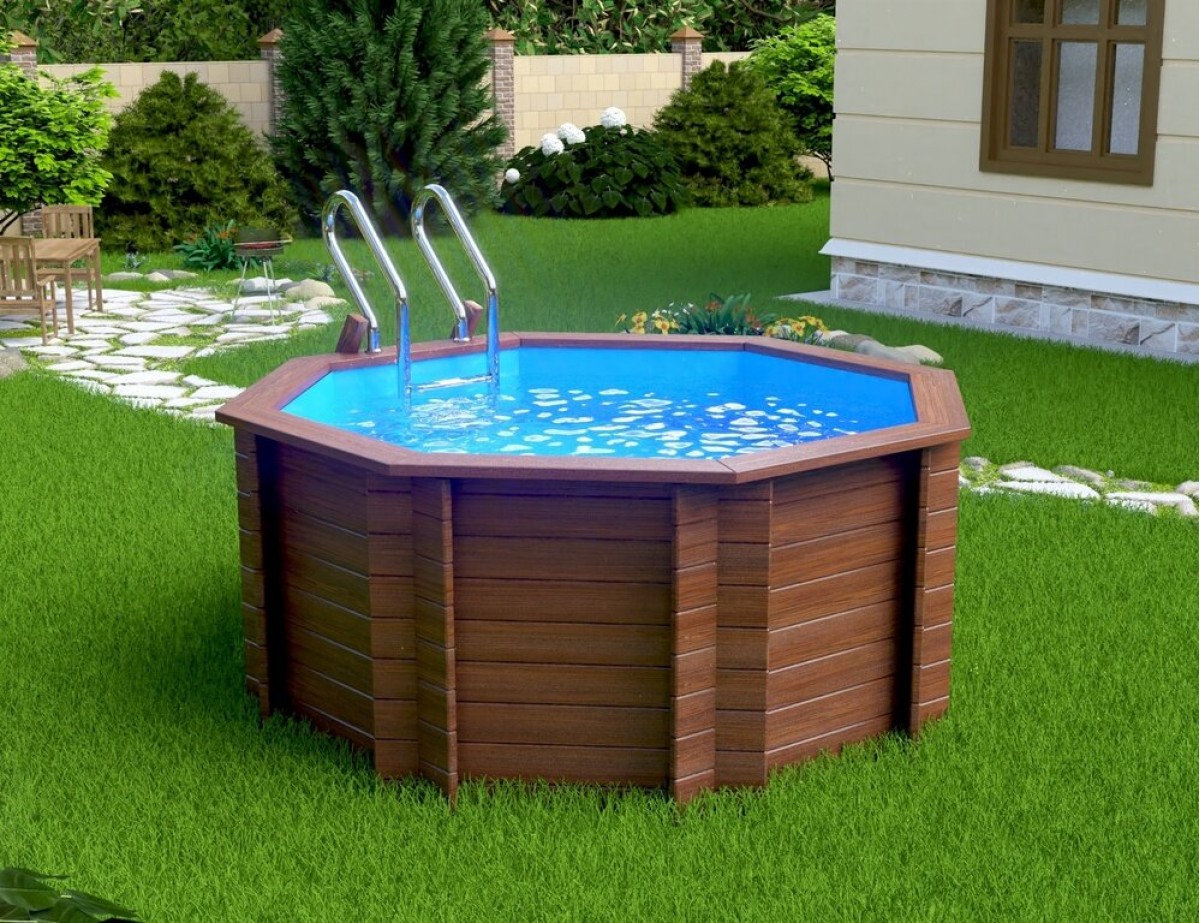 Деревянный сборный бассейн "Ханхой" 250 х 250 х 145 см от Кристалл глубиной 145 см, круглый морозоустойчивый