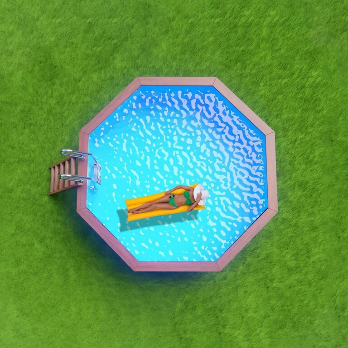 Деревянный сборный бассейн "Орон" 370 х 370 х 115 см от Кристалл глубиной 115 см, круглый морозоустойчивый