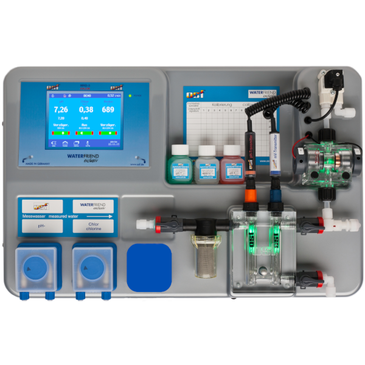 Станция дозирования OSF Waterfriend Exclusiv MRD-3 (Cl, pH, Rx), дисплей 5,7", 2 насоса, LAN - 310.000.0840