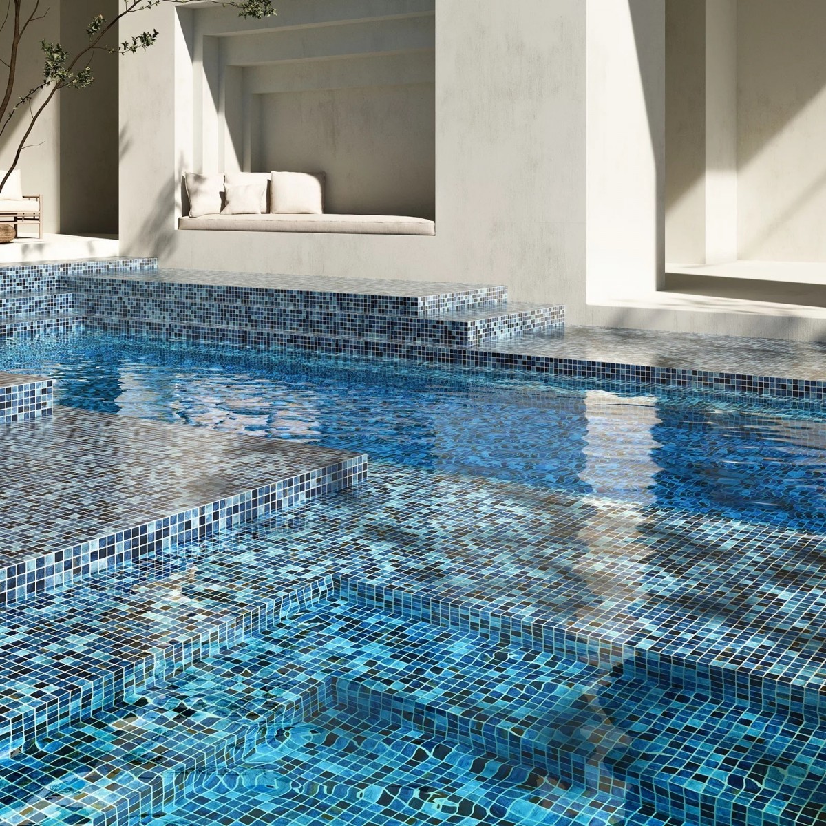 Мозаика стеклянная однотонная Ezarri Gemma Tanzanite