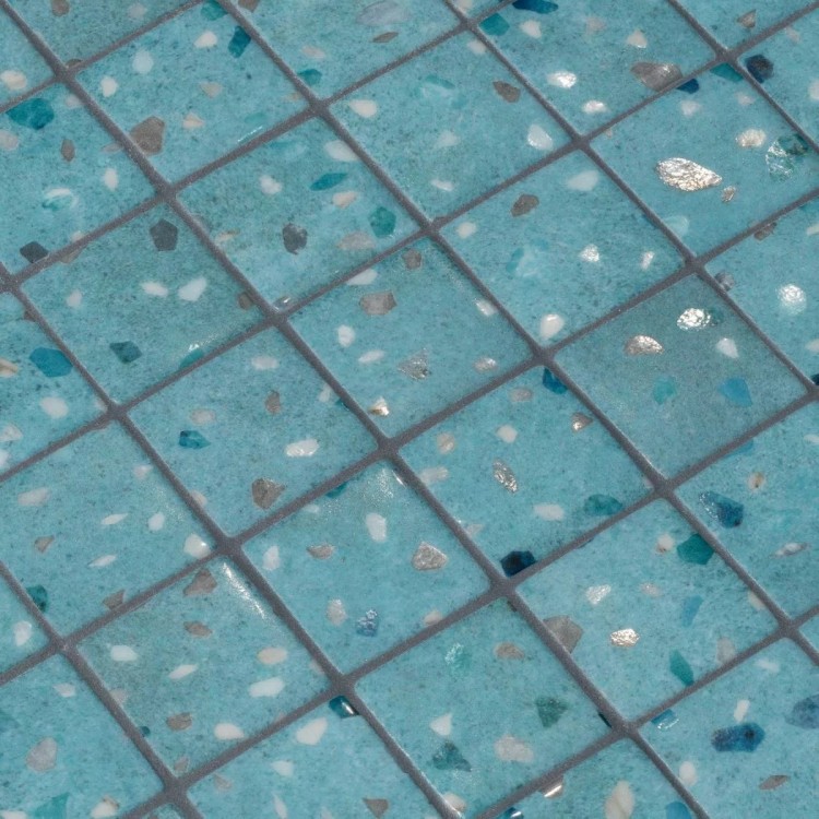 Стеклянная мозаичная смесь Ezarri Terrazzo Teal 50