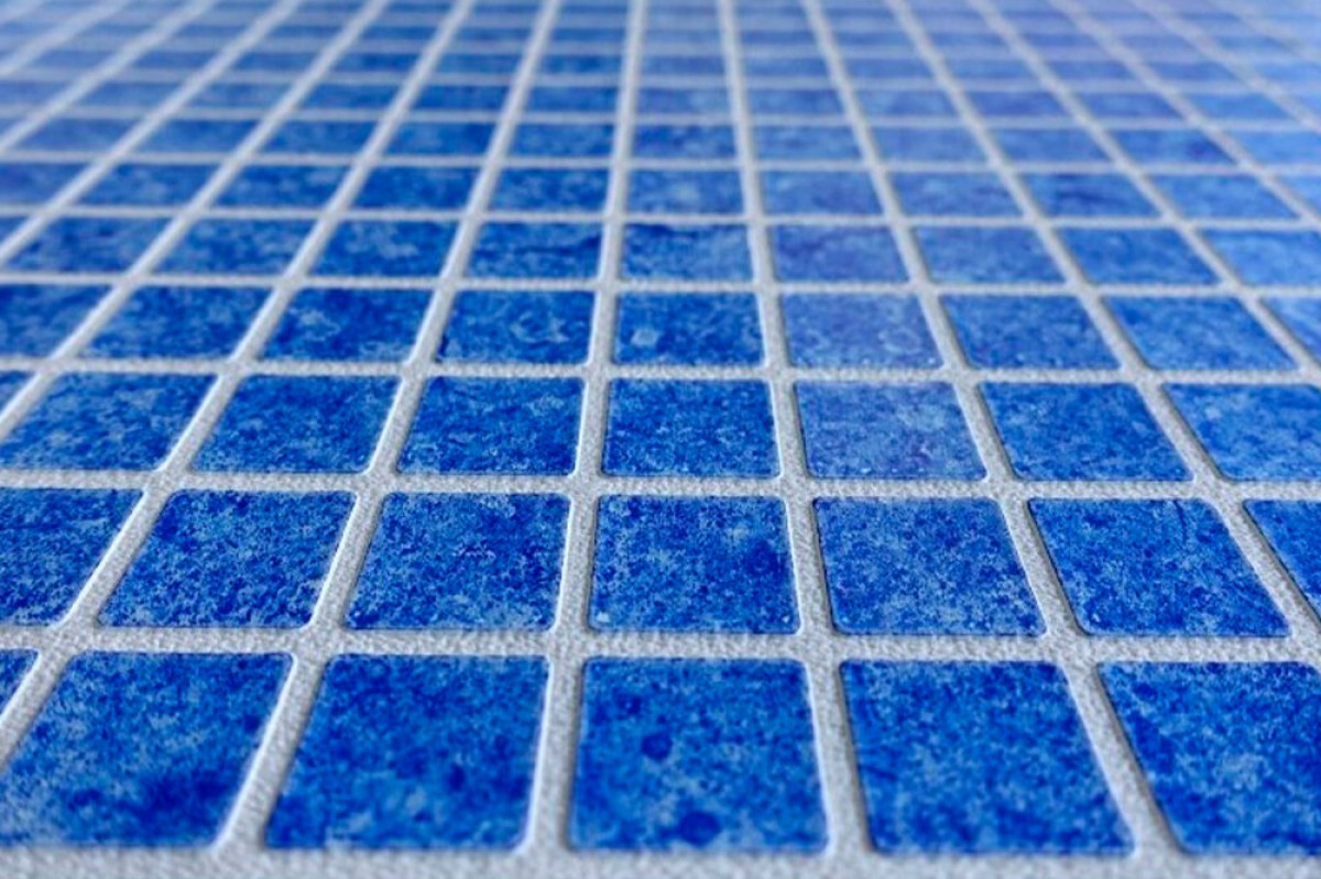 Пленка ПВХ для бассейна 1,65х21,00м "Alkorplan - Ceramics", "Atenea",3D, мозаика синяя, текстурная /35617202