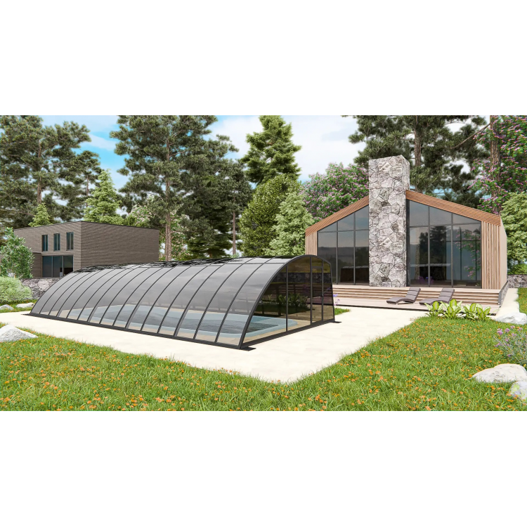Раздвижной павильон для бассейна Avangard 6,36м*3м*1,87м Канальный поликарбонат