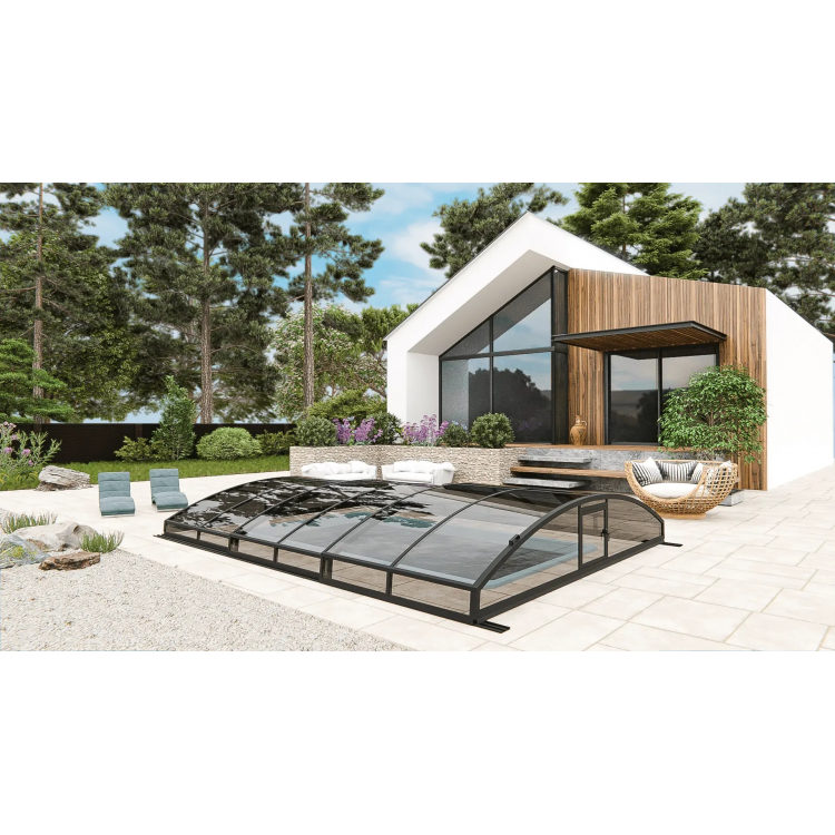 Раздвижной павильон для бассейна Avrora L 6,36м*3м*0,65м Канальный поликарбонат