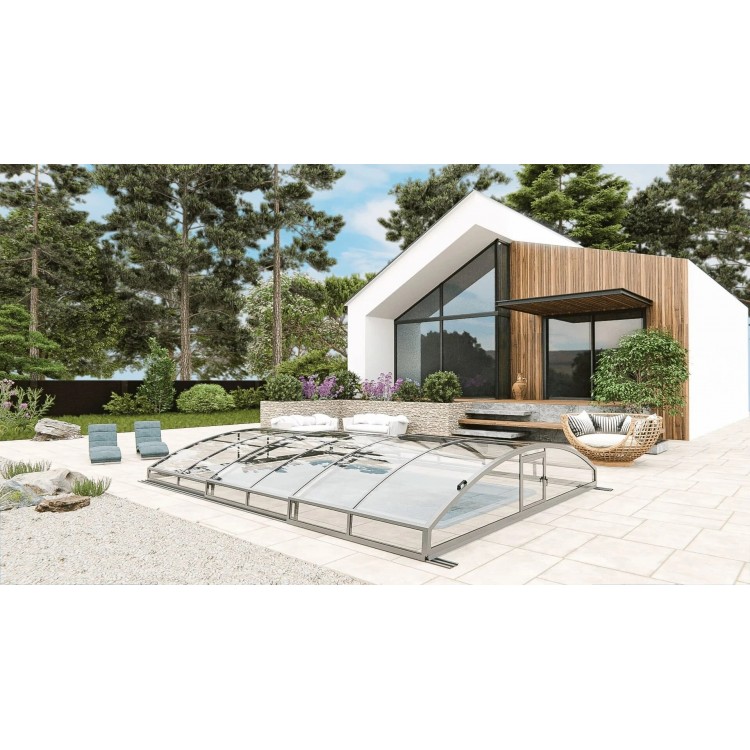 Раздвижной павильон для бассейна Avrora L 12,72м*2,5м*0,65м Канальный поликарбонат